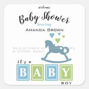 Es ist eine Baby-Dusche Quadratischer Aufkleber