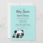 Es ist eine Baby-Dusche | Sweet Happy Panda on Blu Einladung (Vorderseite)