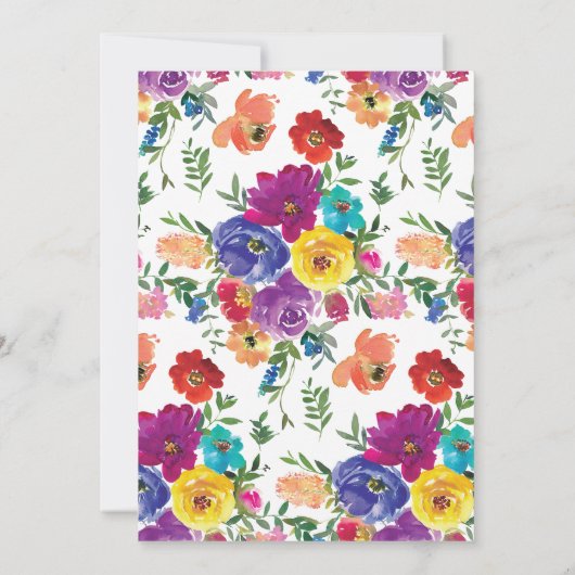 Es ist eine Baby-Dusche von Boy Bright & Bold Flor Einladung (Rückseite)