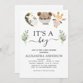 Es ist eine Baby-Dusche Woodland Eukalyptus Einladung (Vorne/Hinten)