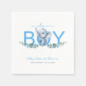 Es ist eine Baby-Elefant-Babydusche Napkins - Blue Serviette (Vorderseite)