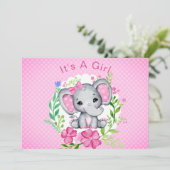 Es ist eine Baby Elephant Baby Dusche Einladung (Stehend Vorderseite)