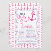 Es ist eine Baby Girl Anchor Nautical Baby Dusche Einladung (Vorne/Hinten)
