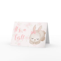 Es ist eine Baby Girl Bunny Congratulations Card