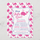 Es ist eine Baby Girl Whale Nautical Baby Dusche Einladung (Vorne/Hinten)