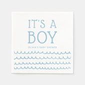 Es ist eine Baby-Kinderdusche | Soft Blue Waves Serviette (Vorderseite)