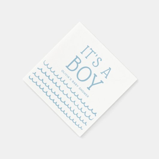 Es ist eine Baby-Kinderdusche | Soft Blue Waves Serviette (Ecke)