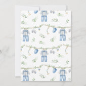 Es ist eine Baby Kleiderdusche Einladung (Rückseite)