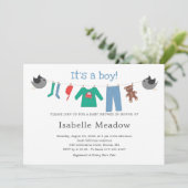 Es ist eine Baby-Kleidungsdusche Einladung (Stehend Vorderseite)