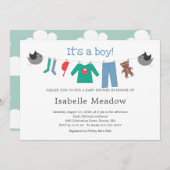 Es ist eine Baby-Kleidungsdusche Einladung (Vorne/Hinten)