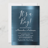 Es ist eine Baby - Metallic Blue Foil Baby Dusche Einladung (Vorderseite)
