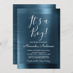 Es ist eine Baby - Metallic Blue Foil Baby Dusche Einladung
