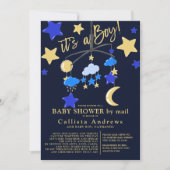 Es ist eine Baby Moon Stars Mobile Baby-Dusche per Einladung (Vorderseite)
