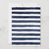 Es ist eine Baby Navy Blue & Blush Floral Baby Dus Einladung (Rückseite)