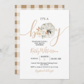 Es ist eine Baby Pumpkin Rustic Floral Baby Dusche Einladung (Vorne/Hinten)