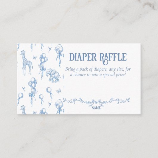 Es ist eine Baby Safari Animal Blue Balloon Baby D Begleitkarte (Vorderseite)