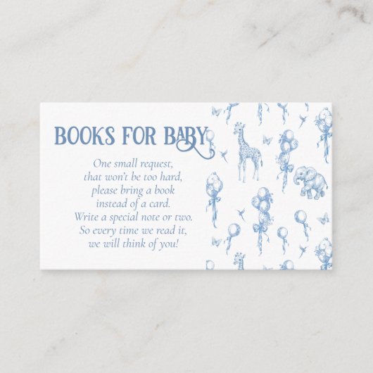 Es ist eine Baby Safari Animal Blue Balloon Baby D Begleitkarte (Vorderseite)