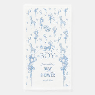 Es ist eine Baby Safari Animal Blue Balloon Baby D Serviette