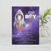 Es ist eine Baby Space Rakete Baby Dusche Einladun Einladung (Stehend Vorderseite)