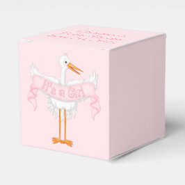 Es ist eine Baby Stork Baby Duschbox Geschenkschachtel