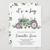 Es ist eine Baby-Traktor-Dusche Einladung (Vorne/Hinten)