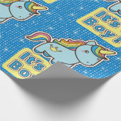 Es ist eine Baby Unicorn Babydusche Geschenkpapier (Ecke)