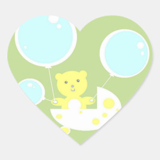 Es ist eine Babydusche aus Boy Stroller Teddy Bear Herz-Aufkleber