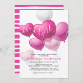Es ist eine Babydusche des Girl Heart Balloon Einladung (Vorne/Hinten)