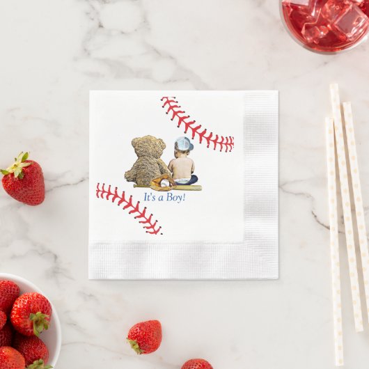 Es ist eine Babydusche des Jungen Baseball Themed Serviette (Beispiel)