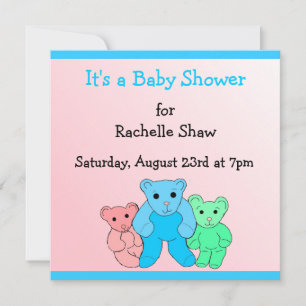 Es ist eine Babydusche in Rosa und Blau Einladung