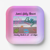 Es ist eine Babydusche mit Niedlichen Ozeanstriche Pappteller (Vorderseite)