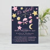 Es ist eine Babydusche von Girl Moon Stars per Mai Einladung (Stehend Vorderseite)