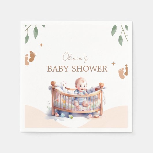 Es ist eine Boho-Bassinet-Babydusche Serviette (Vorderseite)