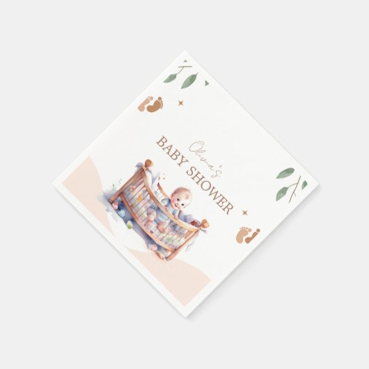 Es ist eine Boho-Bassinet-Babydusche Serviette (Ecke)