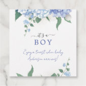 Es ist eine botanische Baby-Dusche mit Boy Blue Hy Geschenkanhänger (Rückseite)