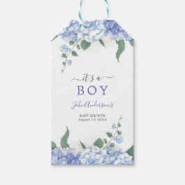 Es ist eine botanische Baby-Dusche mit Boy Blue Hy Geschenkanhänger
