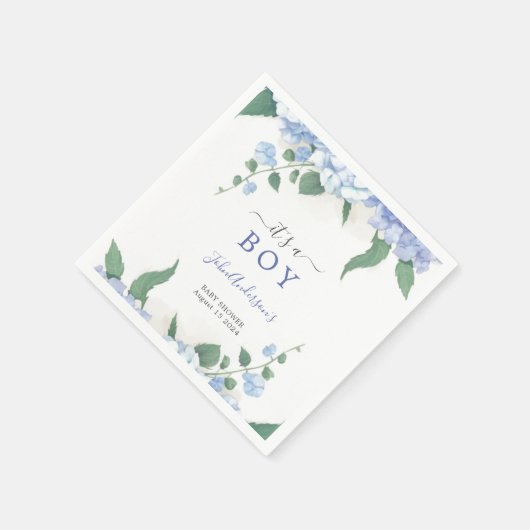 Es ist eine botanische Baby-Dusche mit Boy Blue Hy Serviette (Ecke)