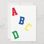 Es ist eine Boy ABC Themed Einladung (Rückseite)