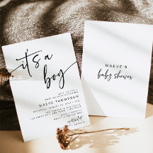 Es ist eine Boy Baby Dusche Einladung Modern Minim