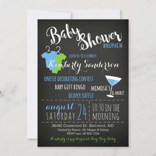 Es ist eine Boy Baby Shower Brunch Party Einladung (Vorderseite)