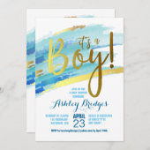 Es ist eine Boy Baby Shower Einladung (Vorne/Hinten)