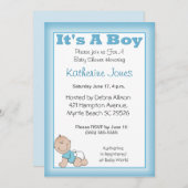 Es ist eine Boy Baby Shower Einladung (Vorne/Hinten)