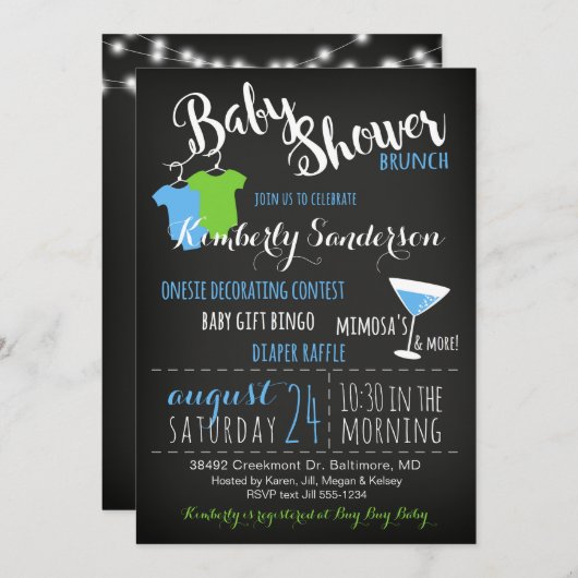 Es ist eine Boy Baby Shower Einladung Brunch Book (Vorne/Hinten)