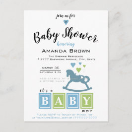 Es ist eine Boy Baby Shower Einladung Postkarte