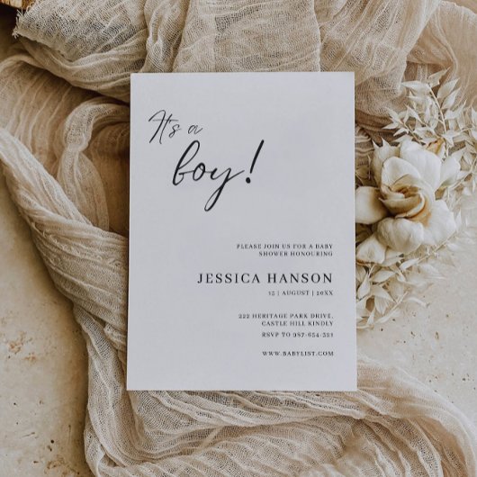 Es ist eine Boy Baby Shower Einladung Vorlage