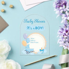 Es ist eine Boy Baby Shower Invitation Card 17 Acryleinladungen