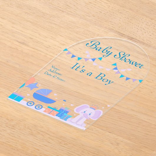 Es ist eine Boy Baby Shower Invitation Card 18 Acryleinladungen (Ablage )