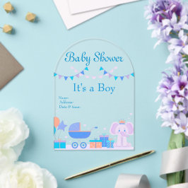 Es ist eine Boy Baby Shower Invitation Card 18 Acryleinladungen
