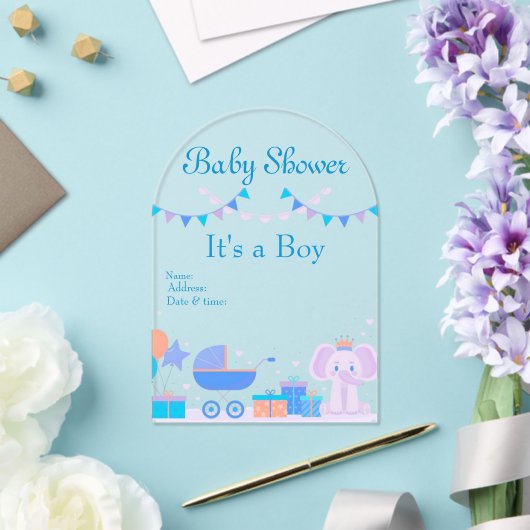 Es ist eine Boy Baby Shower Invitation Card 18 Acryleinladungen (Insitu (Hochzeit))