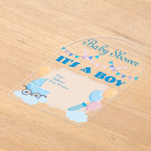 Es ist eine Boy Baby Shower Invitation Card 19 Acryleinladungen (Ablage )